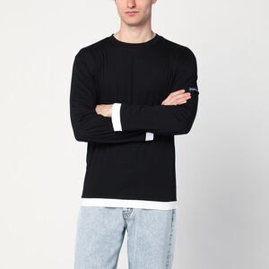 Namacheko Men's Black/White Cotton Knit Shirt